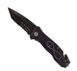Personalized Black Rescue Knife